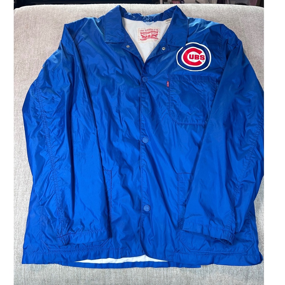 Chicago‎ Cubs MLB Levi's Club Coat Jacket Blue Mens Sz XXXL Windbreaker